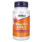 NOW Foods Mega D-3 & MK-7 - 120 Capsules