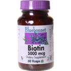 Bluebonnet Biotin 5,000 mcg, 60 Vcaps