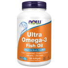 NOW Foods Ultra Omega-3 Fish Oil (Bovine Gelatin) - 180 Softgels