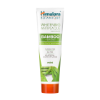 Himalaya Botanique Whitening Antiplaque toothpaste, bamboo and sea salt toothpaste in a white and green tube.