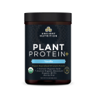 ancient nutrition plant plus protein in the vanilla flavor. Comes in a sleek, black container.