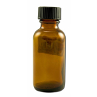 Lotus Light Empty Amber Glass Bottle with Cap, 1 oz.