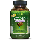 Irwin Naturals Global Wellness Immuno-Shield with Elderberry front label. Pro-active wellness defense with vitamin c, vitamin d, and zinc. Echinacea, astragulus and more.