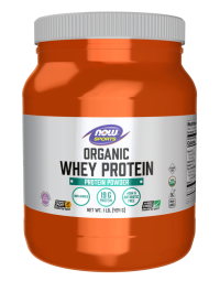 NOW Foods Whey Protein, Organic Unflavored Powder - 1 lb.