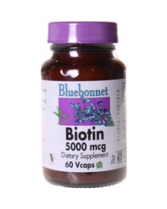 Bluebonnet Biotin 5,000 mcg, 60 Vcaps