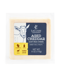 Laclare Aged Raw Goat Cheddar - Front view