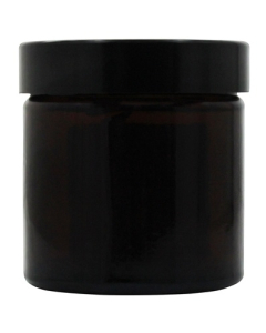 Sanctum Aromatherapy Amber Glass Cream Jar with Black Lid, 60 ml.