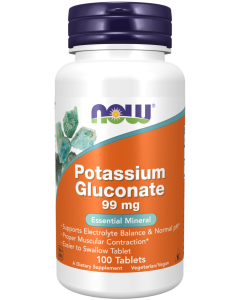 NOW Foods Potassium Gluconate 99 mg Vegetarian - 100 Tablets