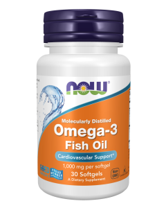 NOW Foods Omega-3 Fish Oil, Molecularly Distilled - 30 Softgels