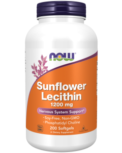 NOW Foods Sunflower Lecithin 1200 mg Soy-Free, Non-GMO - 200 Softgels