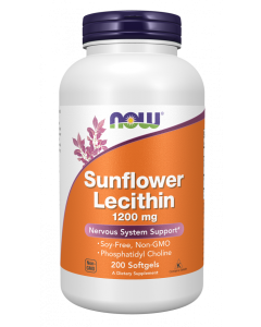 NOW Foods Sunflower Lecithin 1200 mg Soy-Free, Non-GMO - 200 Softgels