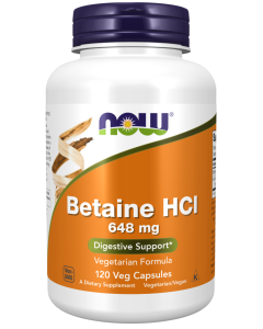 NOW Foods Betaine HCl 648 mg - 120 Veg Capsules