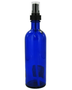 Sanctum Empty Blue Glass Bottle with Pump, 200 ml.