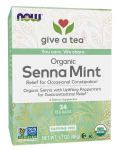 NOW Foods Senna Mint Tea, Organic - 24 Tea Bags