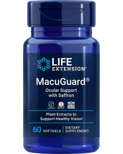 Life Extension MacuGuard Ocular Support with Saffron, 60 Softgels