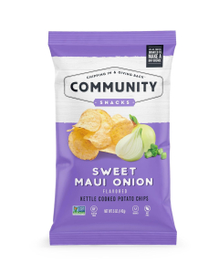 Community Snacks Kettle Cooked Potato Chips, Sweet Maui Onion, 5 oz.