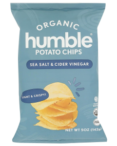 Humble Organic Sea Salt & Cider Vinegar Potato Chips, 5 oz.