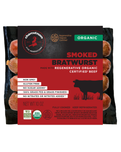 Charcutnuvo ROC Smoked Bratwurst Made with Beef, 10oz.