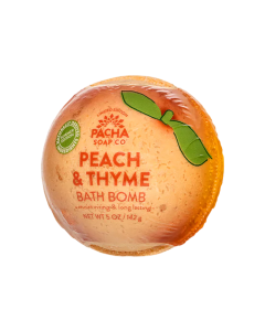 Pacha Soap Co. Peach & Thyme Bath Bomb - Front view