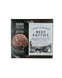 Force of Nature Grass Fed Beef Patties - Front view