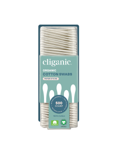 Cliganic Organic Cotton Swabs - Front view