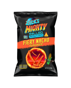 Zack's Mighty Fiery Nacho Rolled Tortilla Chips - Front view