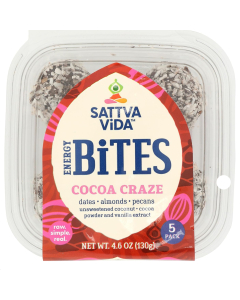 Sattva Vida Cocoa Craze Energy Bites - Front view