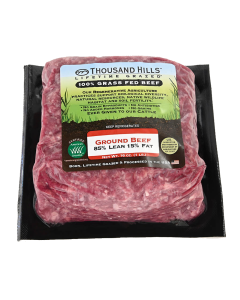 Thousand Hills Lifetime Grazed Grass Fed Ground Beef 85/15 - Front view