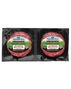 Thousand Hills Lifetime Grazed Grass Fed Ground Beef Patties - Front view