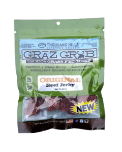 Thousand Hills Lifetime Grazed Grass Fed Original Beef Jerky - Front view