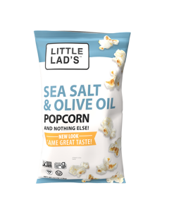 Little Lads Sea Salt and Olive Oil Popcorn - Front view