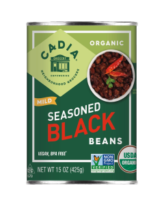 Cadia Canned Seasoned Organic Black Beans - Front view