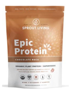 Sprout Living Epic Chocolate Maca Protein Powder - Front view