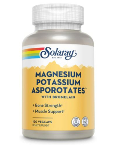 Solaray Magnesium Potassium Asportates with Bromelain, 120 Capsules