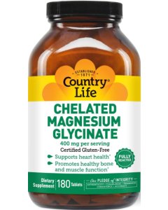 Country Life Magnesium Glycinate, 180 tablets