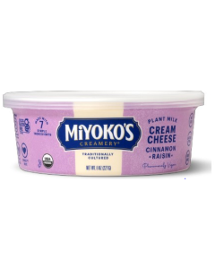 Miyoko's Creamery Plant Milk Cream Cheese Cinnamon Raisin, 8 oz.