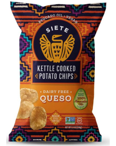 Siete Kettle Cooked Potato Chips Queso - Front view