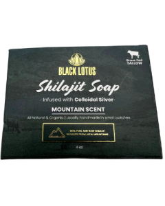 Black Lotus Pure Shilajit Grassfed Tallow Soap - Front view