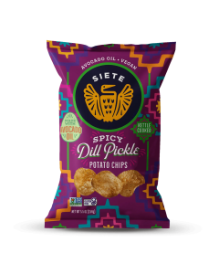 Siete Spicy Dill Pickle Kettle Cooked Potato Chips - Front view