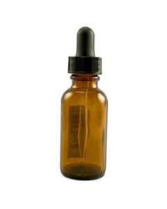 Lotus Light Empty Amber Glass Bottle with Dropper, 1 oz.