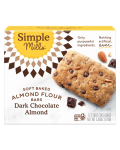 Simple Mills Dark Chocolate Almond Soft Baked Bars, 5 Bars