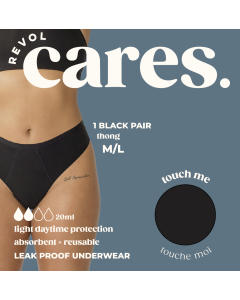 Revol Cares Thong Black M/L, 1 pair