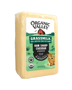 Organic Valley Grassmilk Raw Sharp Cheddar Cheese - Front view