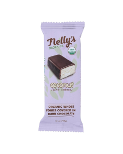 Nelly's Organics Chocolate Coconut Bar - Front view