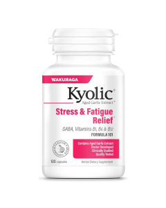Kyolic Aged Garlic Extract Formula 101, Stress and Fatigue Relief, 100 Capsules  - Front view