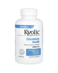 Kyolic Circulation Formula 106 Garlic With Vitamin E, Cayenne, And Hawthorn, 200 Capsules