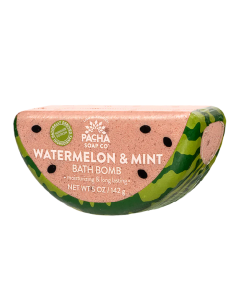 Pacha Soap Co. Watermelon & Mint Bath Bomb - Front view