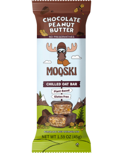 Mooski Plant-based Chocolate Peanut Butter Chilled Oat Bar, 1.59 oz.