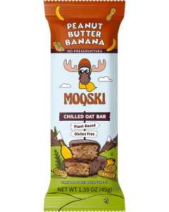 Mooski Plant-based Chocolate Peanut Butter Banana Chilled Oat Bar, 1.59 oz.