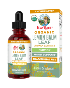 MaryRuth's Organic Lemon Balm Leaf Liquid Drops, 1oz. - Front view